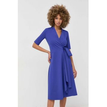 MAX&Co. rochie culoarea albastru marin, midi, drept