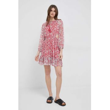 Pepe Jeans rochie Batilde culoarea rosu, mini, evazati