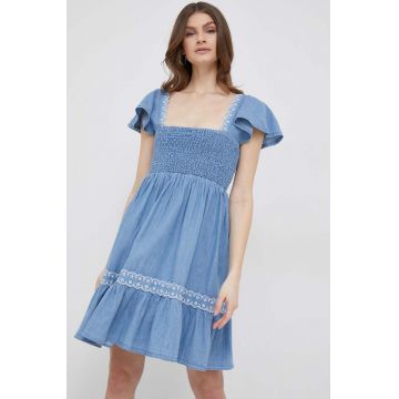 Pepe Jeans rochie jeans Adele mini, evazati