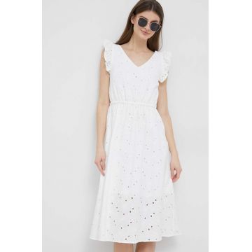 PS Paul Smith rochie din bumbac culoarea alb, mini, evazati