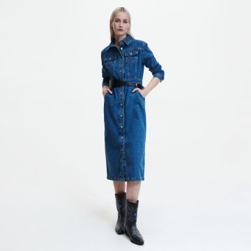 Reserved - Rochie din denim - Albastru