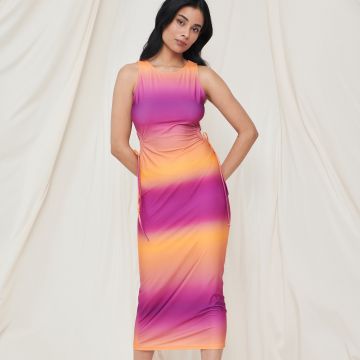 Sinsay - Rochie midi cu șnur decorativ - Multicolor