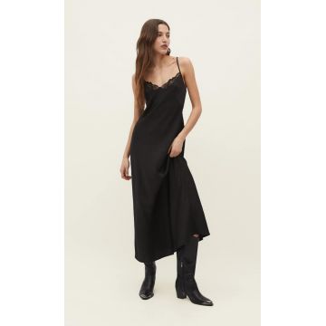 Stradivarius Rochie Tip Lenjerie Negru Xs