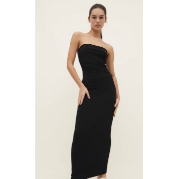 Stradivarius Rochie Tub Lungă Negru Xs