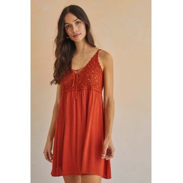 women'secret rochie JAMAICA culoarea portocaliu, mini, oversize, 5545117