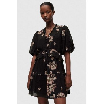 AllSaints rochie culoarea negru, mini, evazati