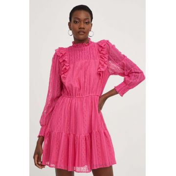 Answear Lab rochie x colecția limitată SISTERHOOD culoarea roz, mini, evazati