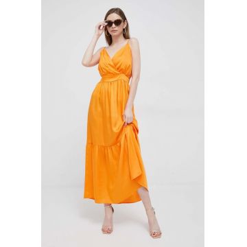 Artigli rochie culoarea portocaliu, maxi, evazati