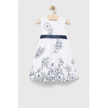 Birba&Trybeyond rochie din bumbac pentru copii culoarea alb, mini, evazati