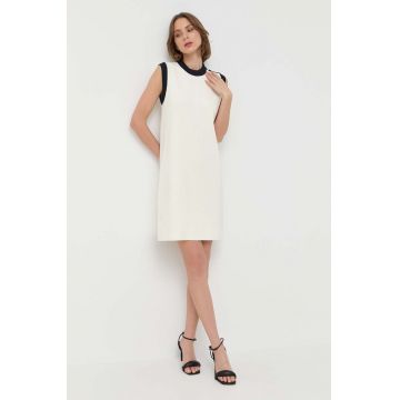 BOSS rochie culoarea bej, mini, drept
