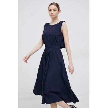 Deha rochie culoarea albastru marin, midi, evazati