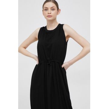 Deha rochie culoarea negru, midi, drept