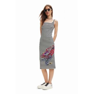 Desigual rochie culoarea alb, midi, mulata