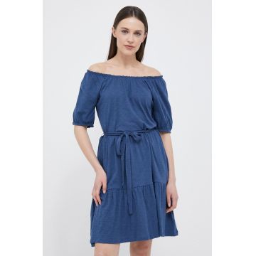 GAP rochie din bumbac culoarea albastru marin, mini, evazati