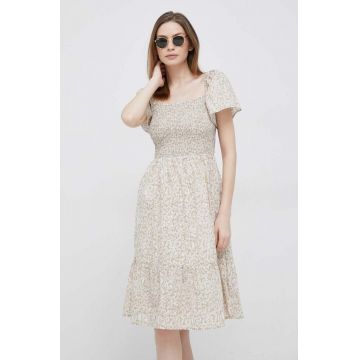 GAP rochie din bumbac culoarea bej, mini, evazati