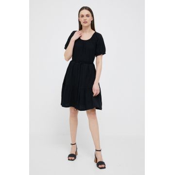 GAP rochie din bumbac culoarea negru, mini, evazati