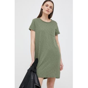 GAP rochie din bumbac culoarea verde, mini, drept GAP rochie din bumbac culoarea verde, mini, drept