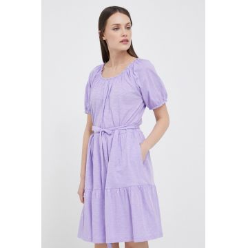 GAP rochie din bumbac culoarea violet, mini, evazati