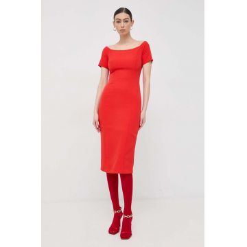 Nissa rochie culoarea rosu, mini, drept