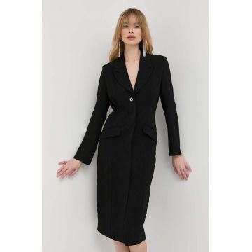 Notes du Nord rochie culoarea negru, midi, drept