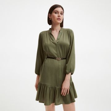 Reserved - Rochie mini cu curea - Verde