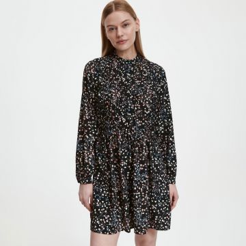 Reserved - Rochie mini cu guler înalt - Multicolor