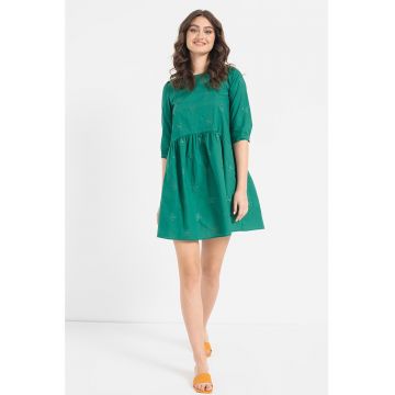 Rochie de bumbac cu broderii Aire