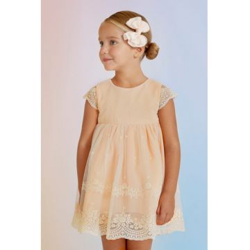 Rochie evazata cu curea asortata si imprimeu
