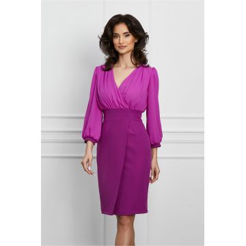 Rochie Moze violet cu decolteu petrecut