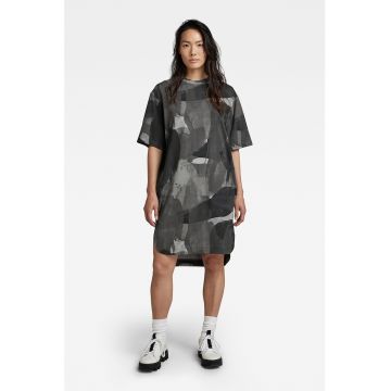 Rochie-tricou cu imprimeu camuflaj