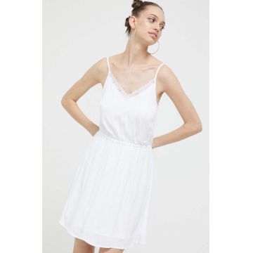 Tommy Jeans rochie culoarea alb, mini, evazati