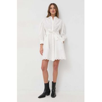 Weekend Max Mara rochie din amestec de in culoarea alb, mini, drept