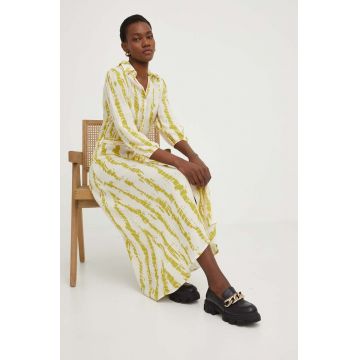Answear Lab rochie culoarea verde, maxi, evazati