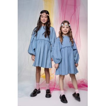 Coccodrillo rochie din denim pentru copii mini, oversize