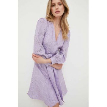 Ivy Oak rochie culoarea violet, mini, evazati