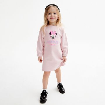 Reserved - Rochie din jerseu Minnie Mouse - Roz