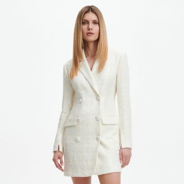 Reserved - Rochie mini tip blazer - Ivory