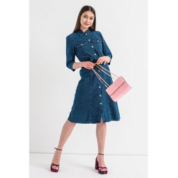 Rochie-camasa midi din denim Eline