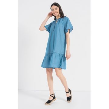 Rochie de lyocell cu model stratificat