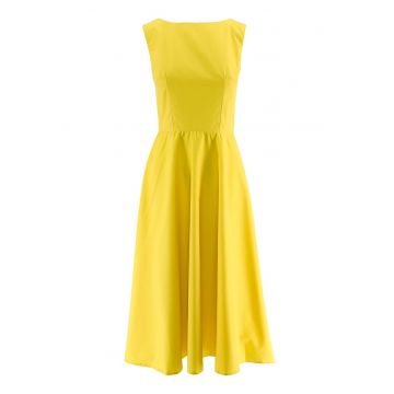 Rochie midi cu decolteu barcuta