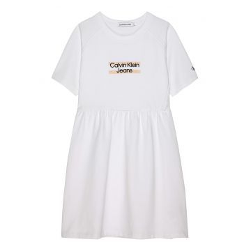 Rochie-tricou evazata din amestec de bumbac