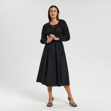 Sinsay - Rochie midi cu șnur decorativ - Negru