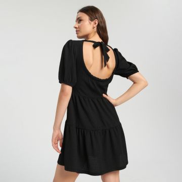 Sinsay - Rochie mini babydoll - Negru