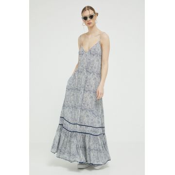 Superdry rochie culoarea albastru marin, maxi, drept