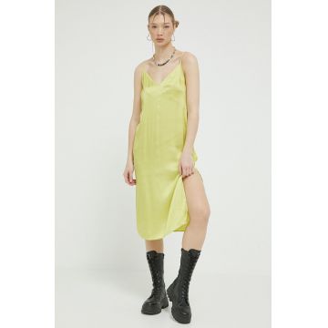 Superdry rochie culoarea galben, mini, drept