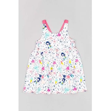 zippy rochie din bumbac pentru bebeluși culoarea alb, mini, evazati