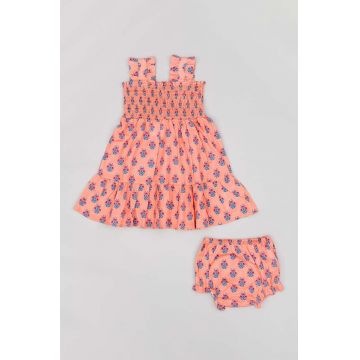 zippy rochie din bumbac pentru bebeluși culoarea roz, mini, evazati