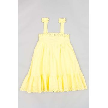 zippy rochie fete culoarea galben, midi, oversize