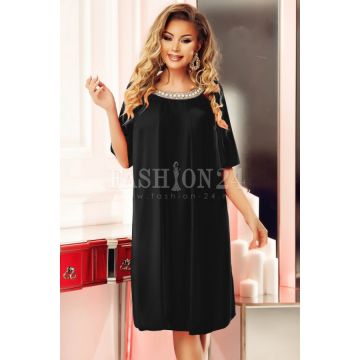 Rochie de seara neagra Marena din voal