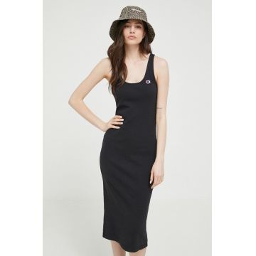 Champion rochie culoarea negru, midi, mulata